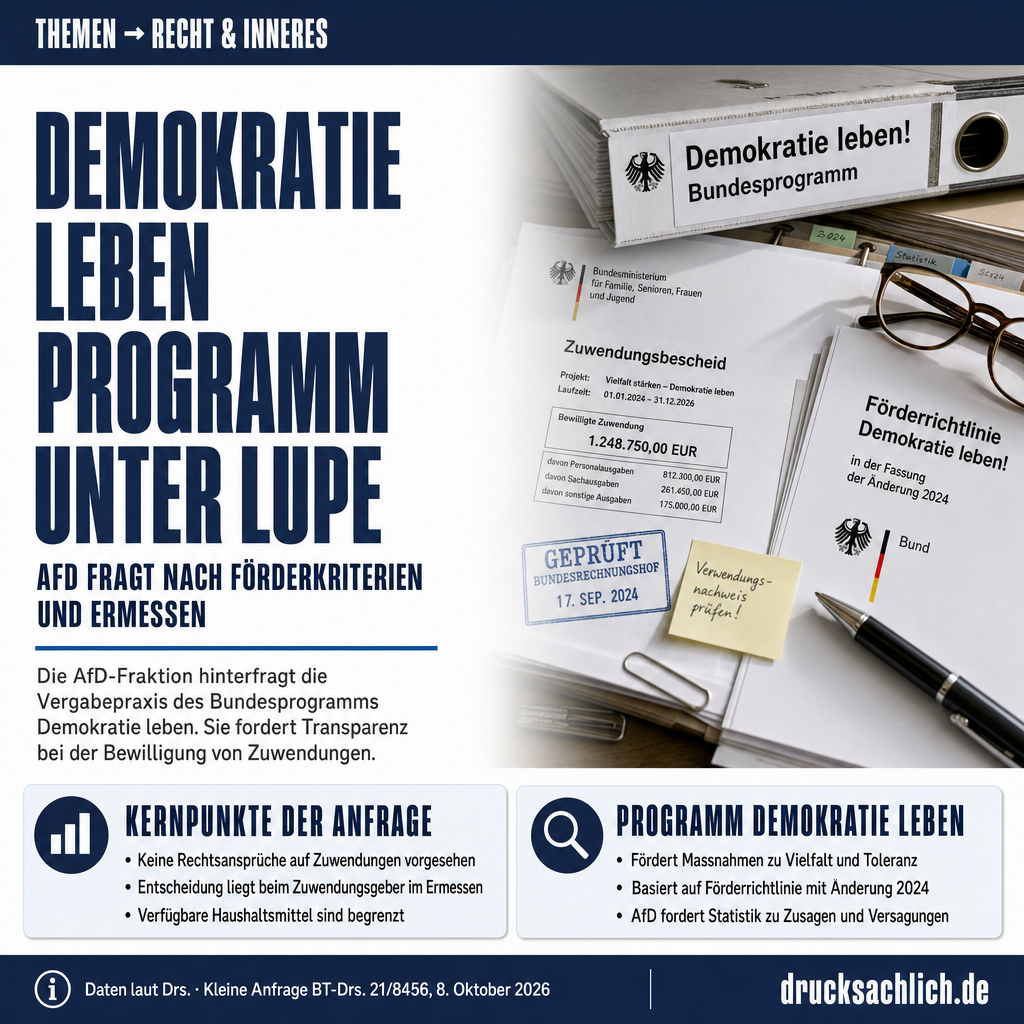 Demokratie leben: AfD fragt nach Ermessen bei Förderung