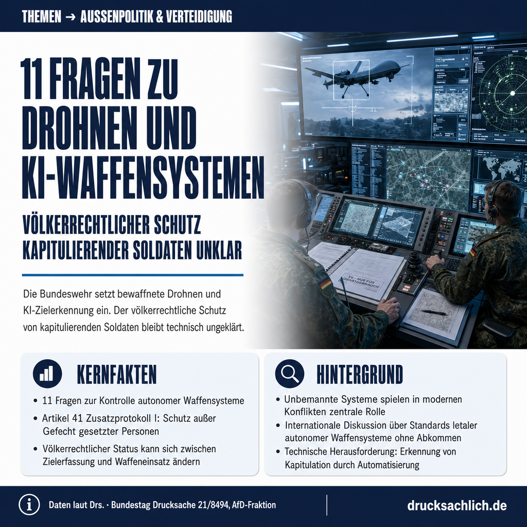 Drohnen und KI: Schutz kapitulierender Soldaten im Fokus