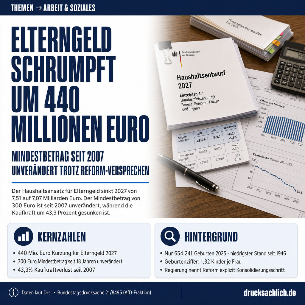 Elterngeld 2027: Kürzung um 440 Mio. Euro trotz Reformversprechen