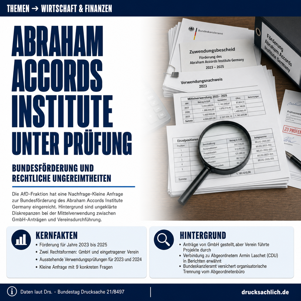 Abraham Accords Institute: Bundesförderung erneut befragt
