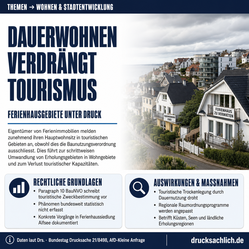 Ferienhausgebiete: Dauerwohnen verdrängt Tourismus