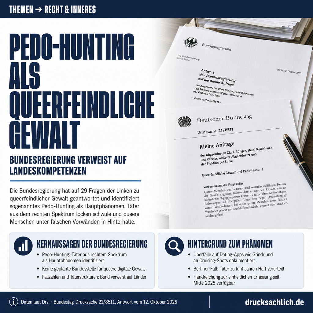 Queerfeindliche Gewalt: Bundesregierung antwortet auf 29 Fragen