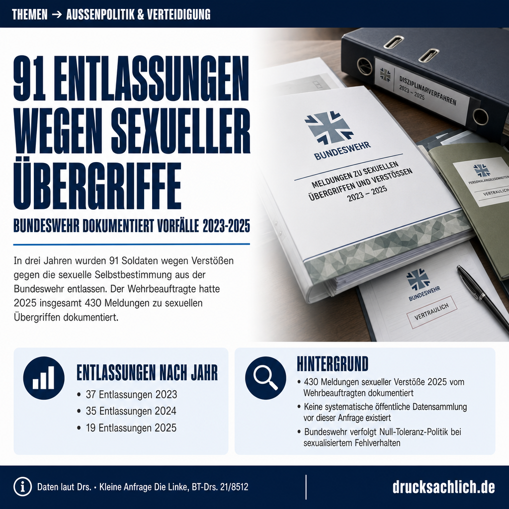 Sexuelle Übergriffe in der Bundeswehr: 91 Entlassungen in drei Jahren