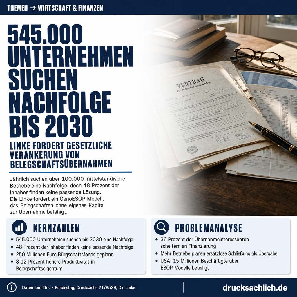 Mittelstand-Nachfolge: Belegschaftsübernahmen per Gesetz stärken