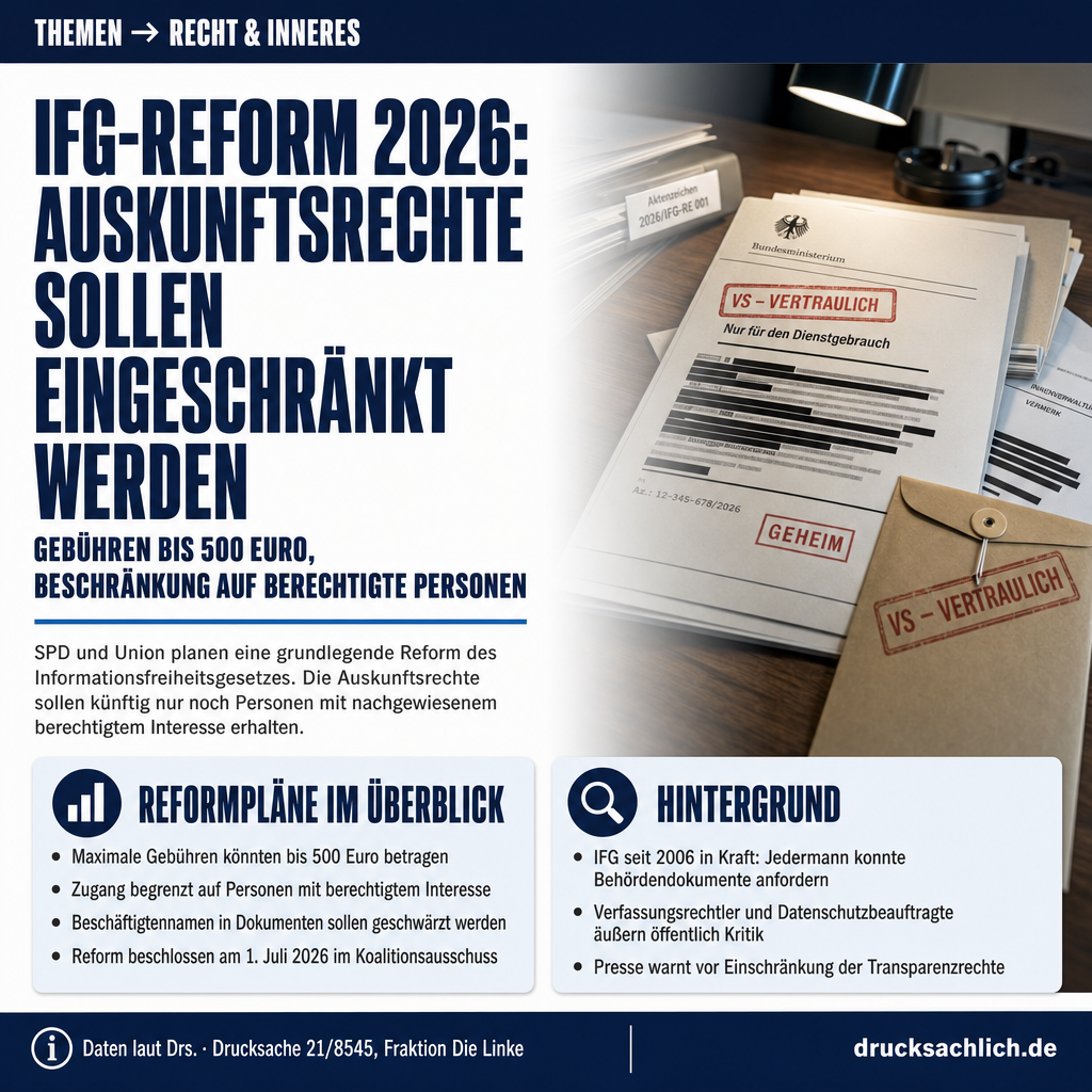 IFG-Reform 2026: Linke fragt nach Transparenz-Einschränkungen