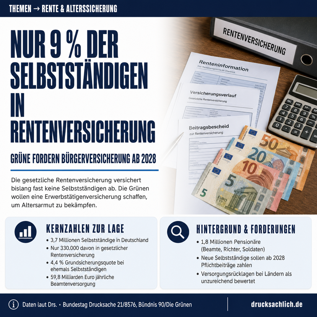 Bürgerversicherung Rente: Grüne fordern Einbeziehung aller