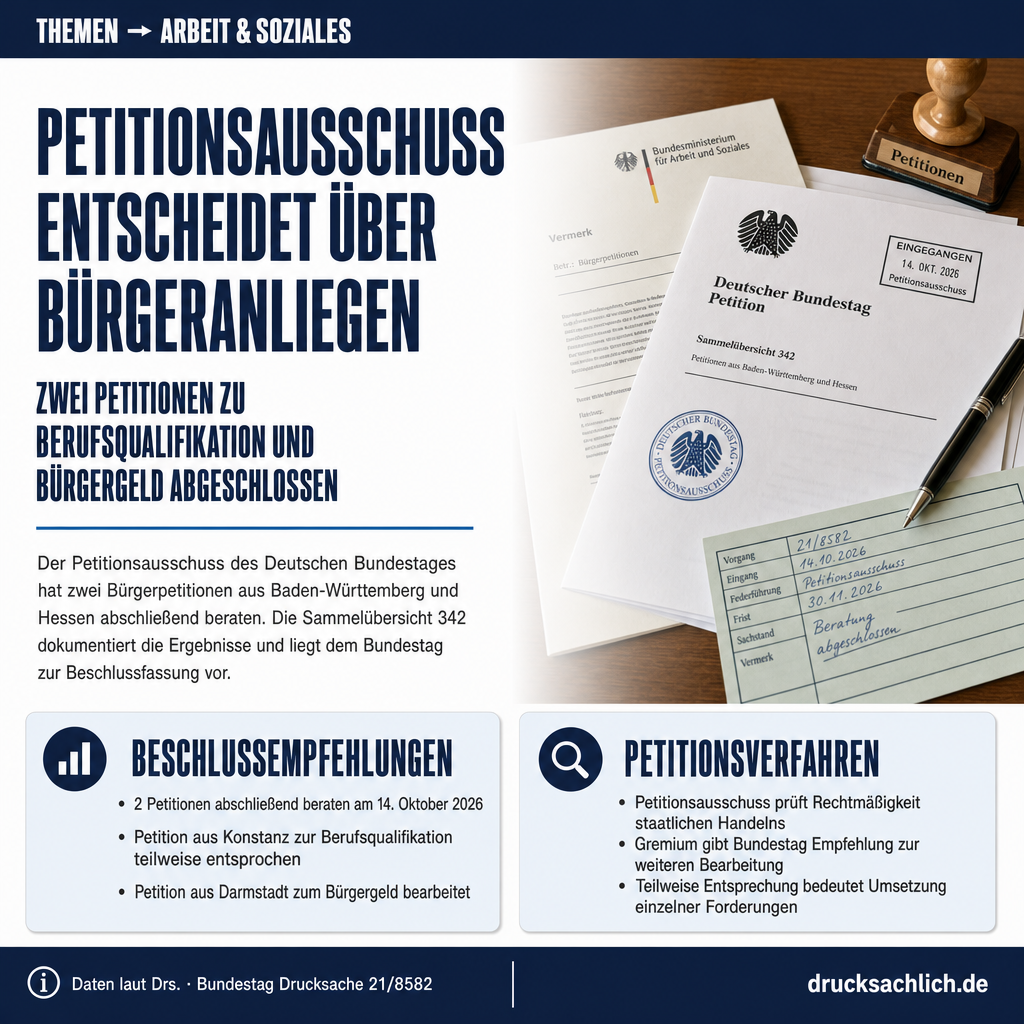 Petitionsausschuss: Berufsqualifikation und Bürgergeld