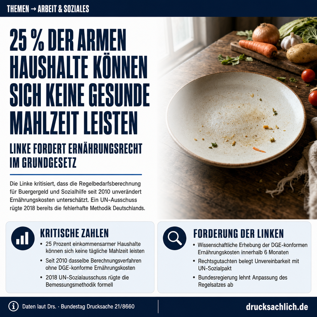 Regelbedarf: Linke fordert Ernährungsrecht im Grundgesetz